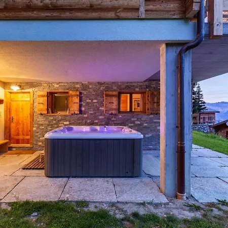 Chalet Authentic Swiss Nesoya Jacuzzi Sauna Riddes